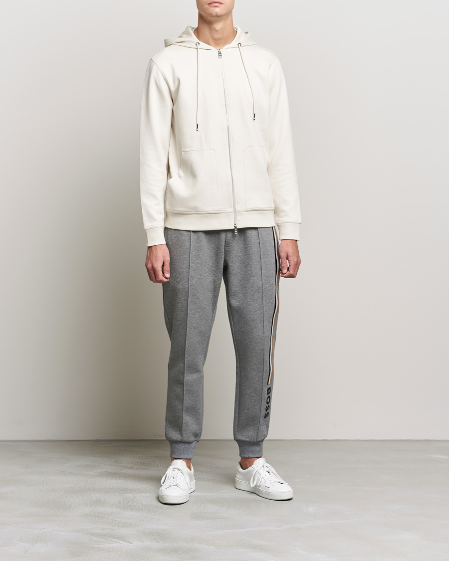 Herre | Trøjer | BOSS BLACK | Tailored Smith Full Zip Hoodie Open White