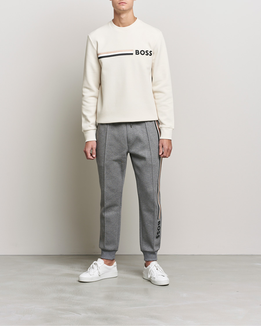 Herre | Trøjer | BOSS BLACK | Stadler Logo Crew Neck Sweatshirt Open White