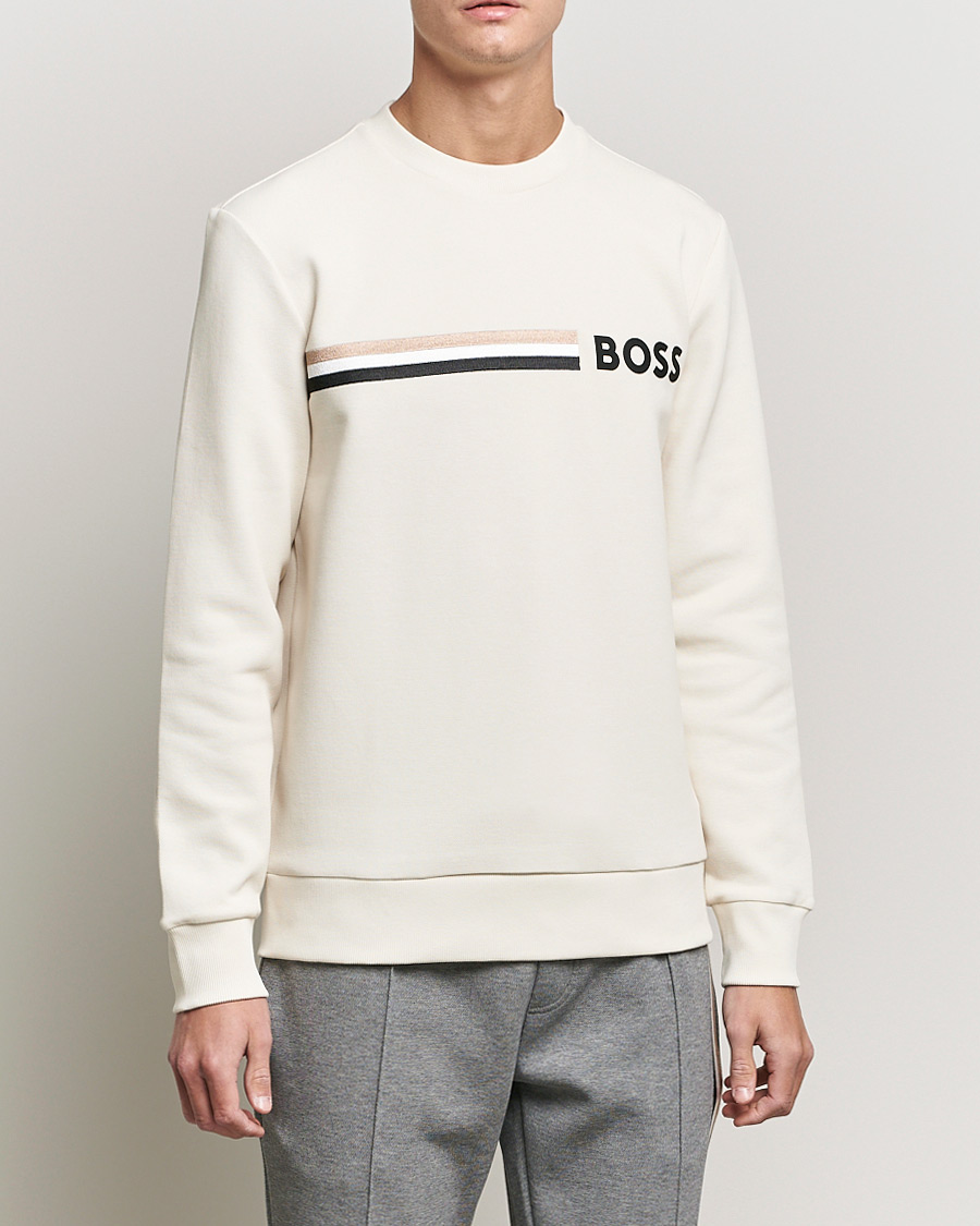 Herre | Trøjer | BOSS BLACK | Stadler Logo Crew Neck Sweatshirt Open White