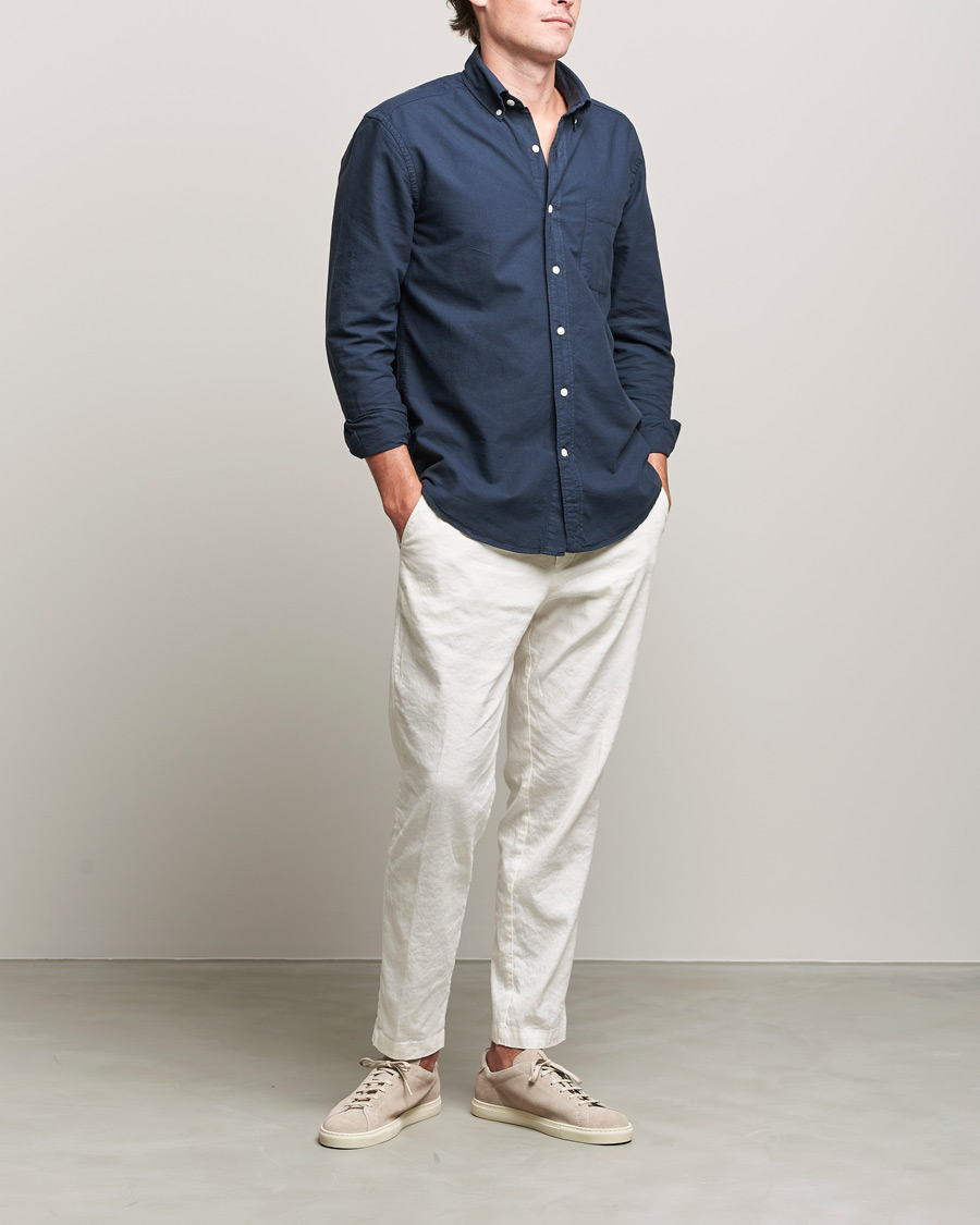 Herre | Bukser | BOSS BLACK | BOSS Perin Linen/Cotton Pleated Trousers White