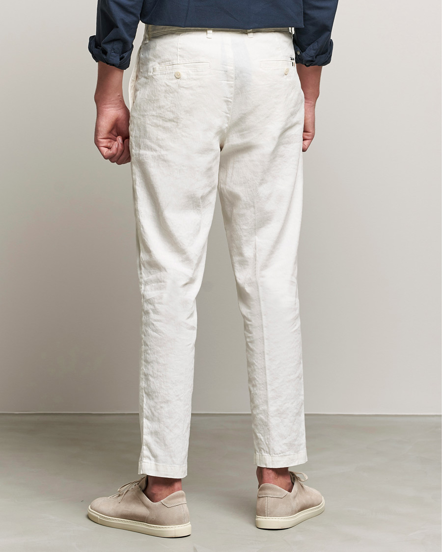 Herre | Bukser | BOSS BLACK | BOSS Perin Linen/Cotton Pleated Trousers White