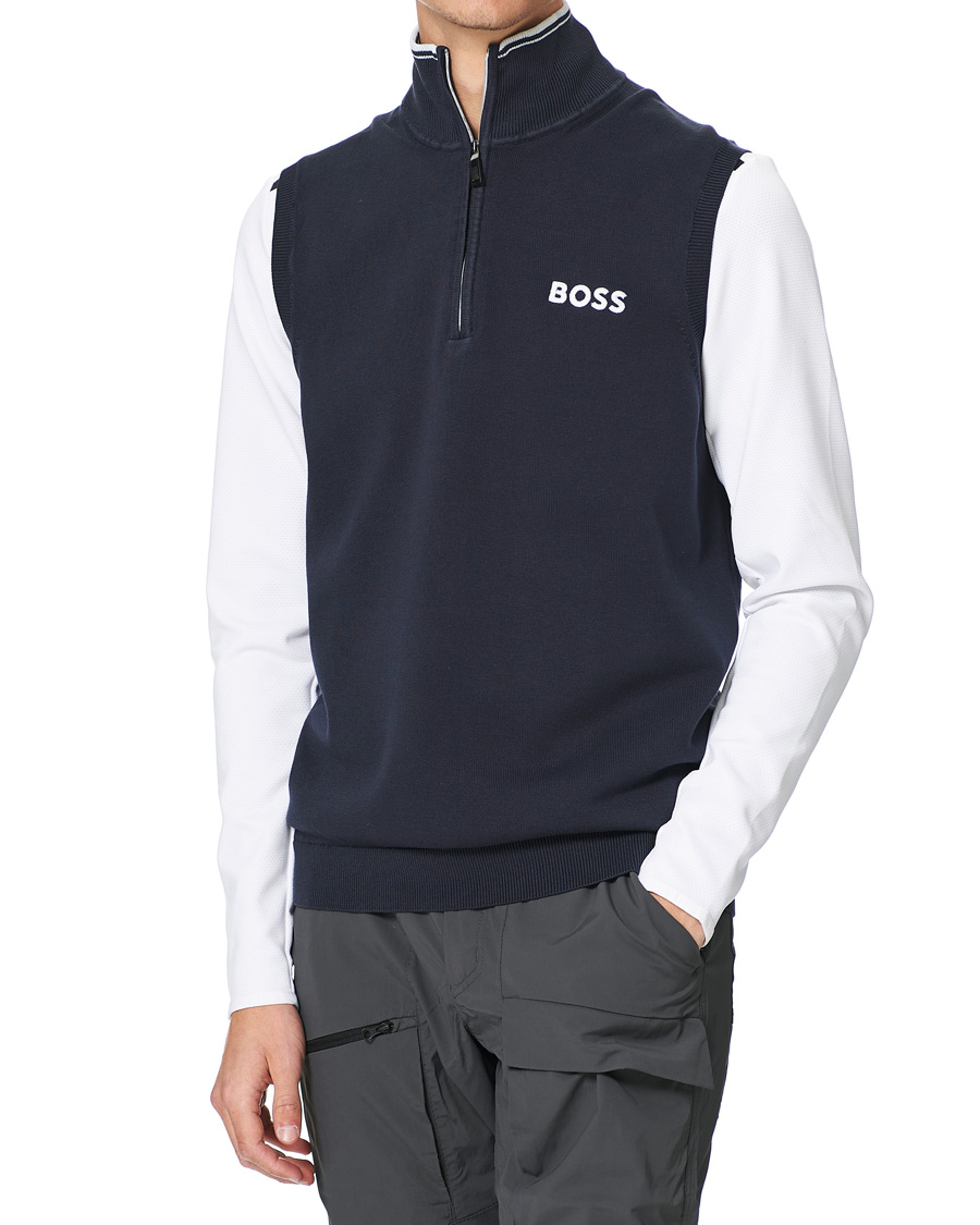 Herre | Trøjer | BOSS GREEN | Zolf Half Zip Vest Dark Blue