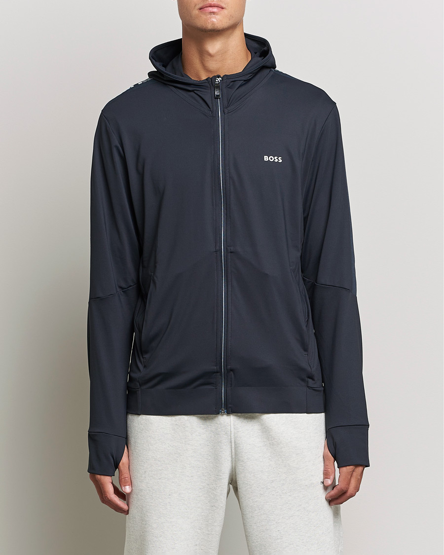 Herre | Trøjer | BOSS GREEN | Sicon Gym Full Zip Hoodie Dark Blue