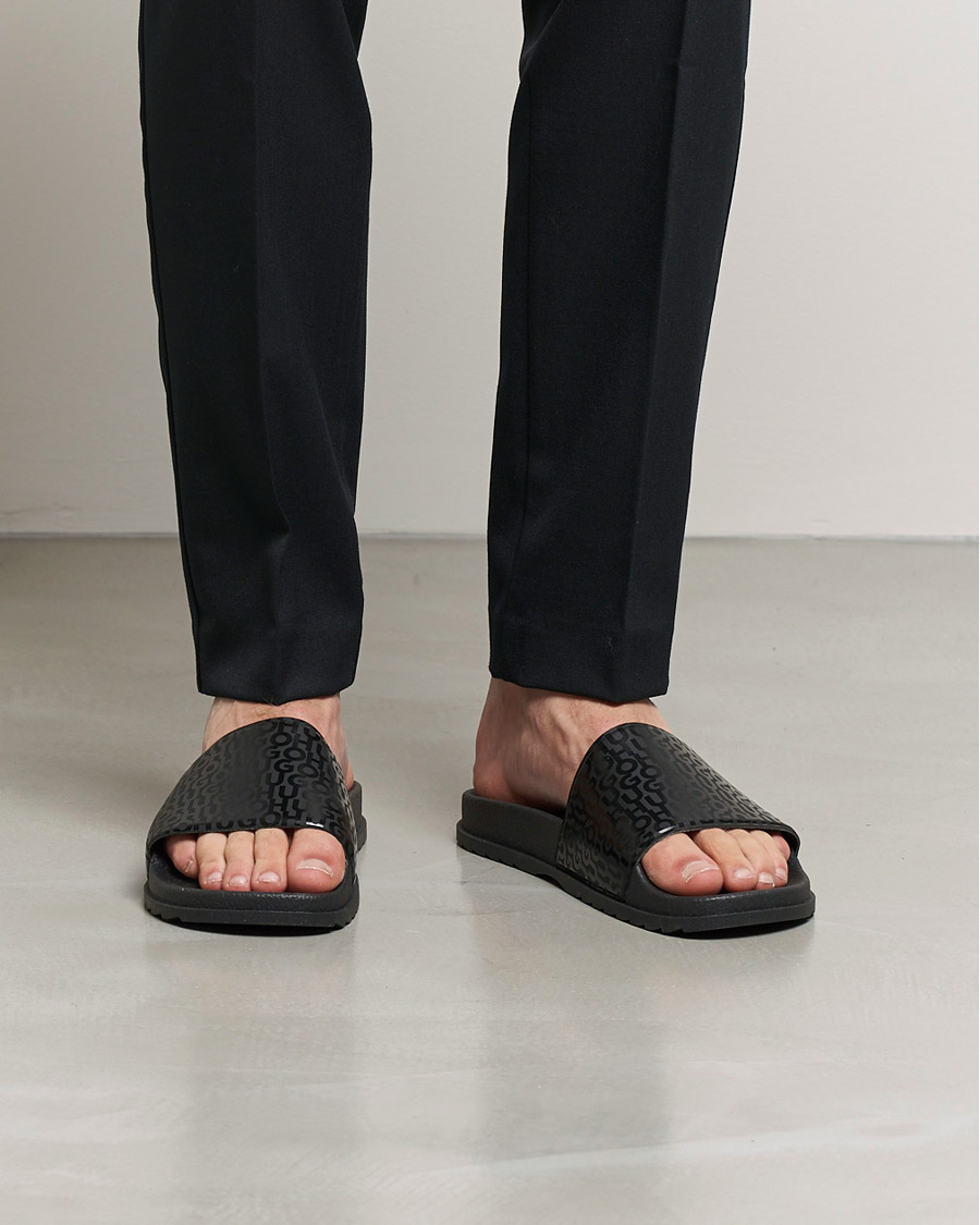 Herre | HUGO Match Logo Slides Black | HUGO | Match Logo Slides Black
