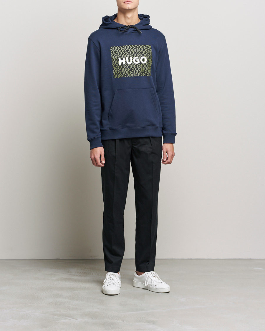 Herre | Trøjer | HUGO | Dreeman Monogram Logo Hoodie Dark Blue