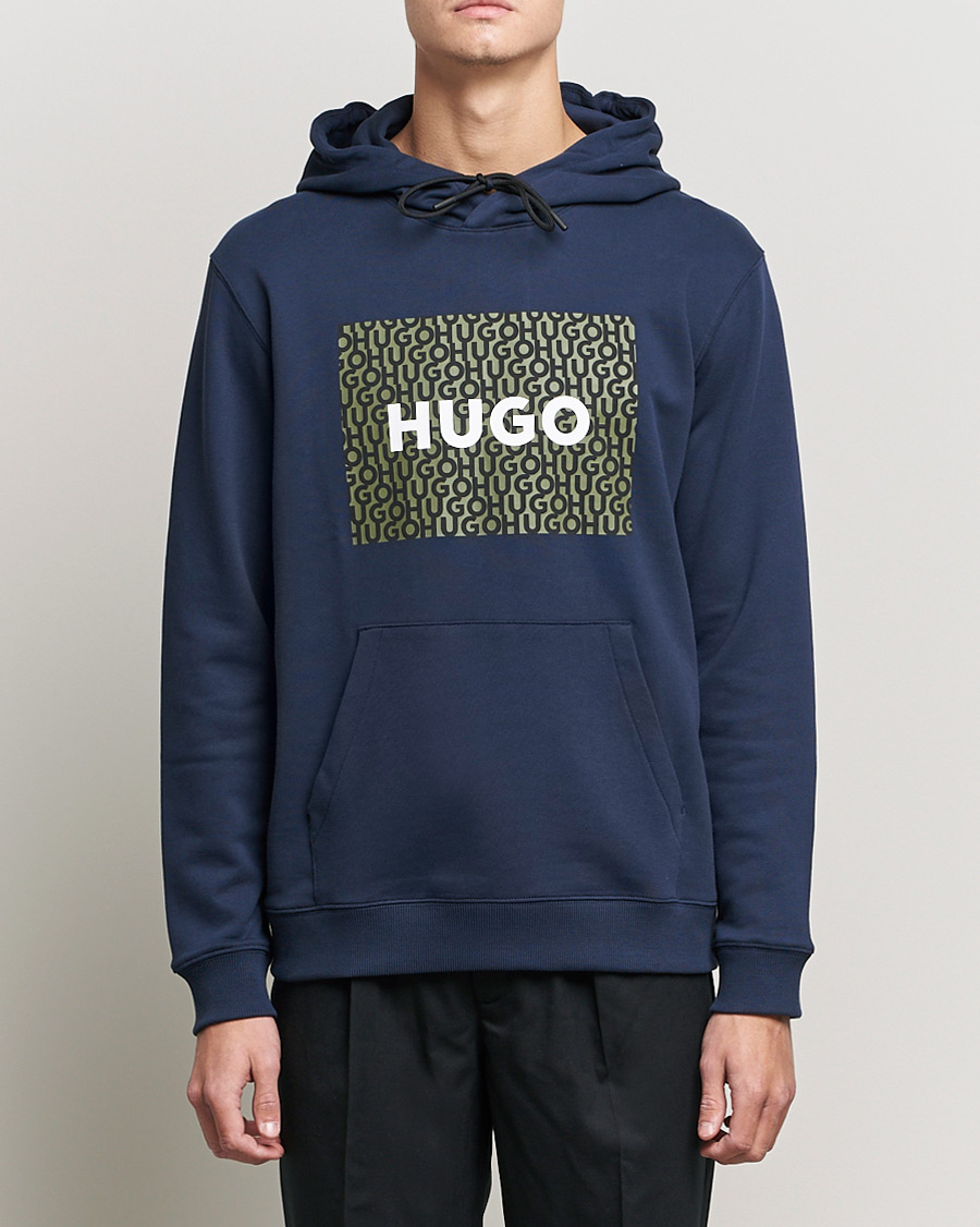 Herre | Trøjer | HUGO | Dreeman Monogram Logo Hoodie Dark Blue