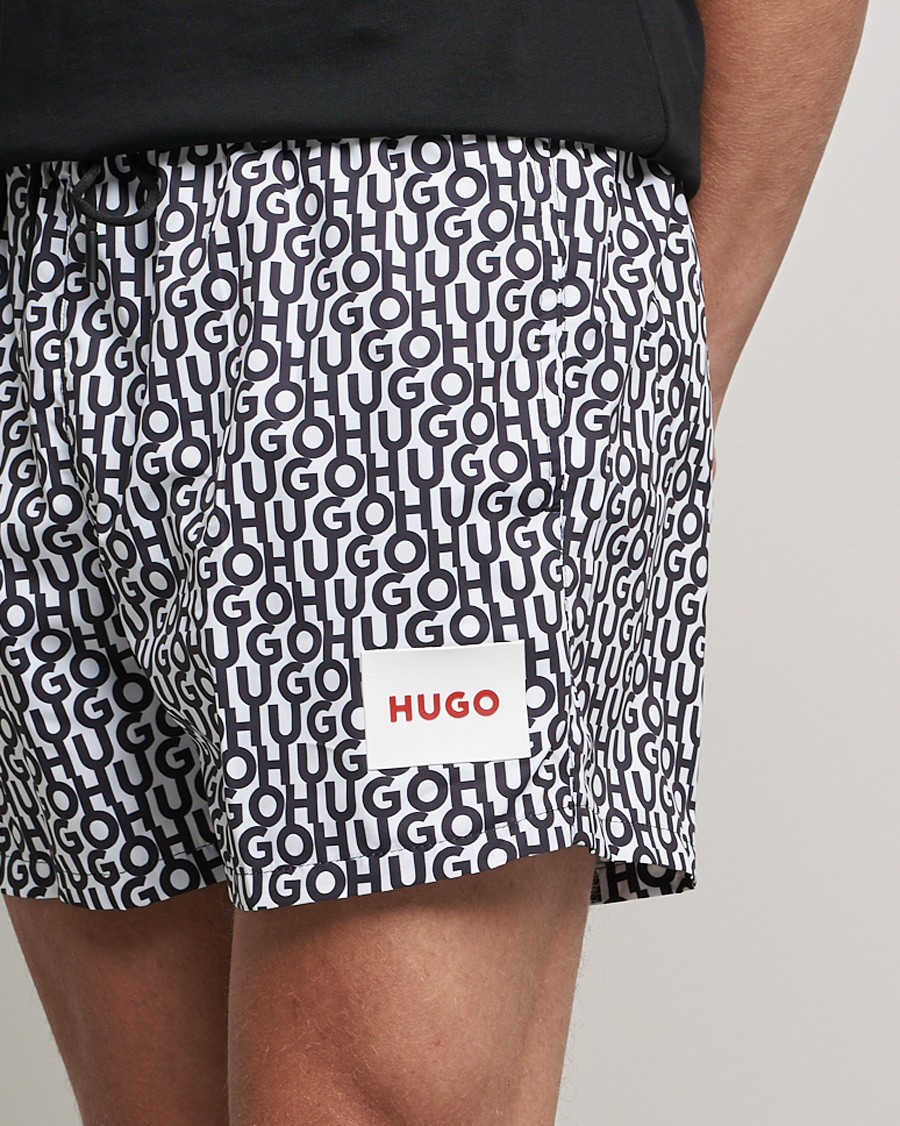 Herre | Badebukser | HUGO | Jago Monogram Logo Swimshorts White
