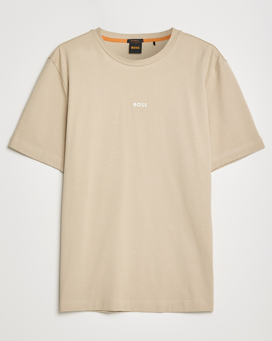 Herre | T-Shirts | BOSS ORANGE | BOSS Casual Tchup Logo Crew Neck Tee Light Beige