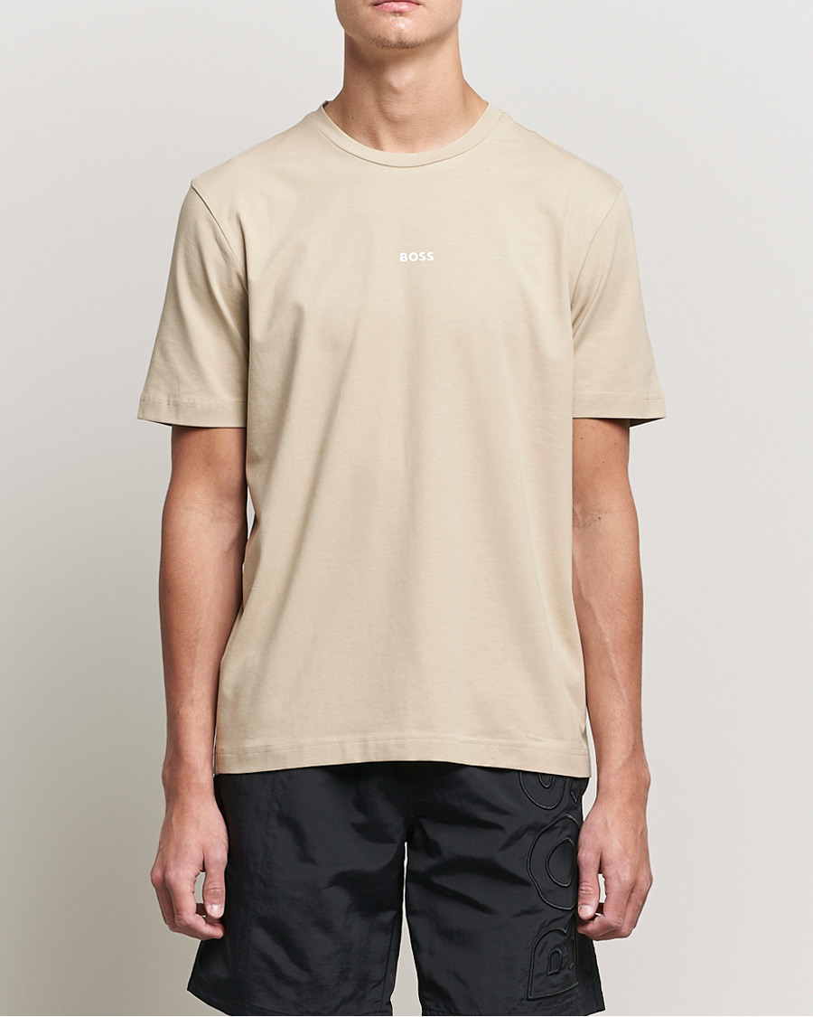 Herre | T-Shirts | BOSS ORANGE | BOSS Casual Tchup Logo Crew Neck Tee Light Beige