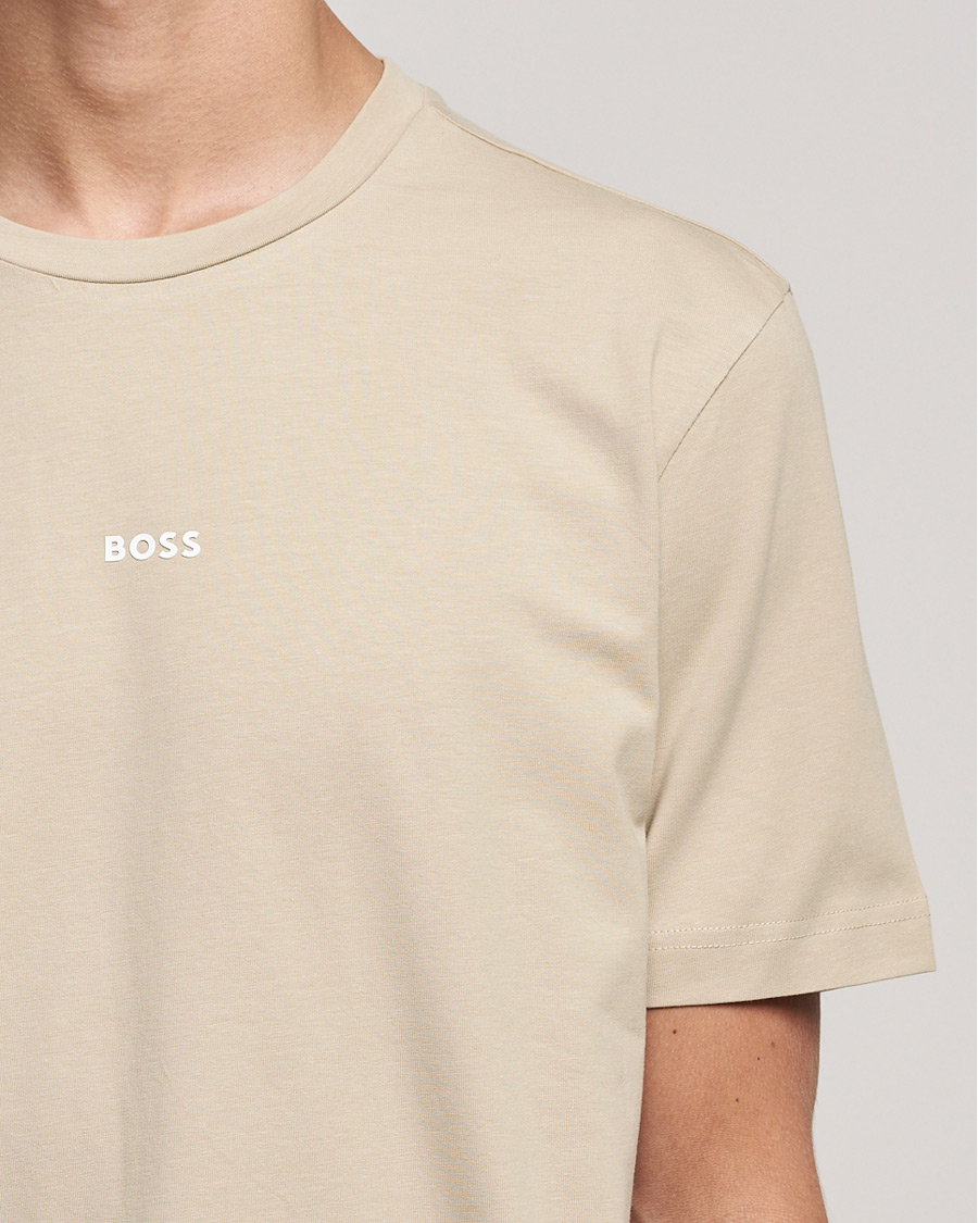 Herre | T-Shirts | BOSS ORANGE | BOSS Casual Tchup Logo Crew Neck Tee Light Beige