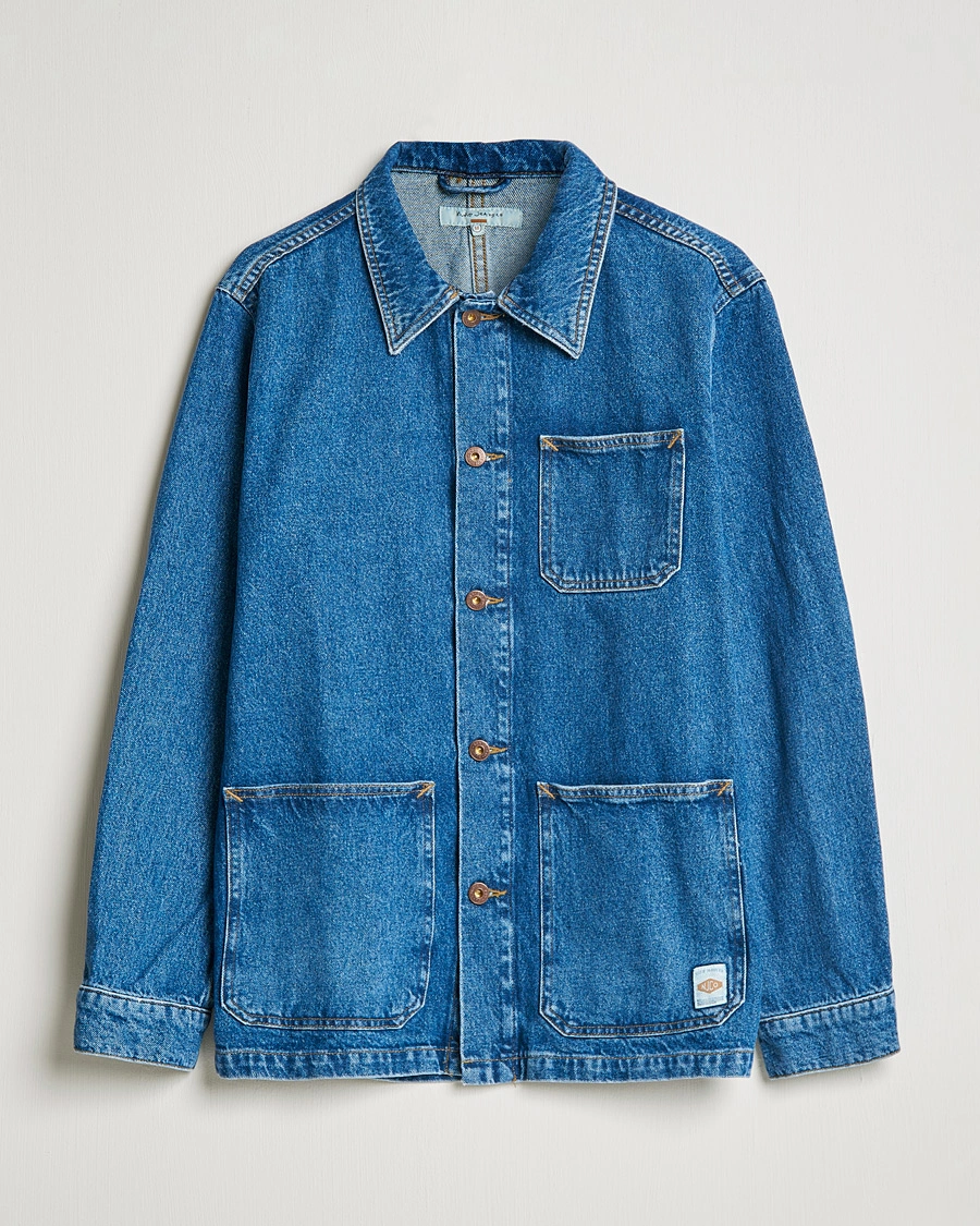 Herre | Skjorter | Nudie Jeans | Barney Worker Denim Overshirt 90s Blue Denim