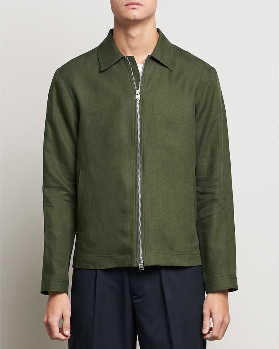 Herre | Jakker | Tiger of Sweden | Maddon Linen Shirt Jacket Green