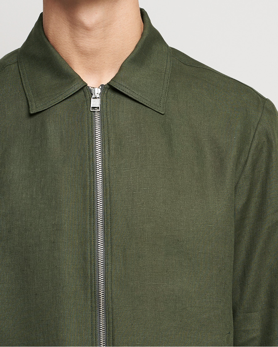 Herre | Jakker | Tiger of Sweden | Maddon Linen Shirt Jacket Green