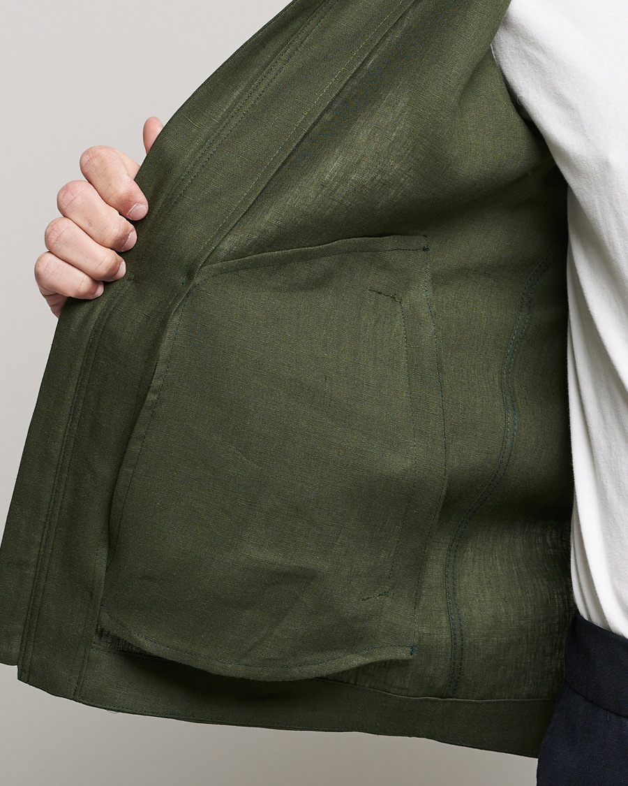 Herre | Jakker | Tiger of Sweden | Maddon Linen Shirt Jacket Green