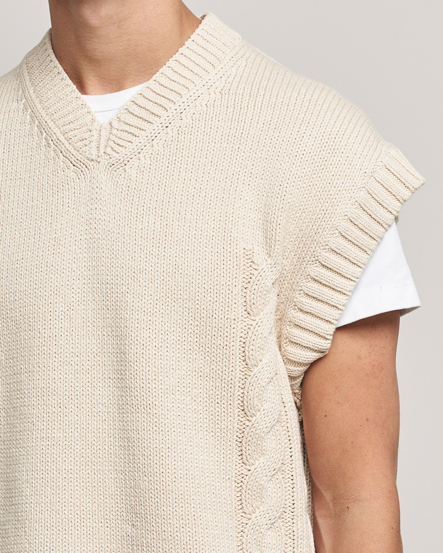 Herre | Trøjer | Tiger of Sweden | Bazyly Knitted Vest Cream Snow