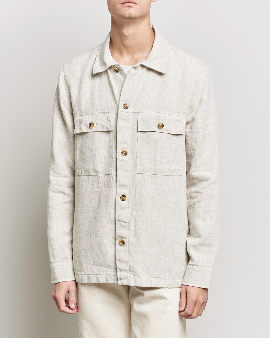 Herre | Skjorter | NN07 | Wilas Linen Overshirt Oat
