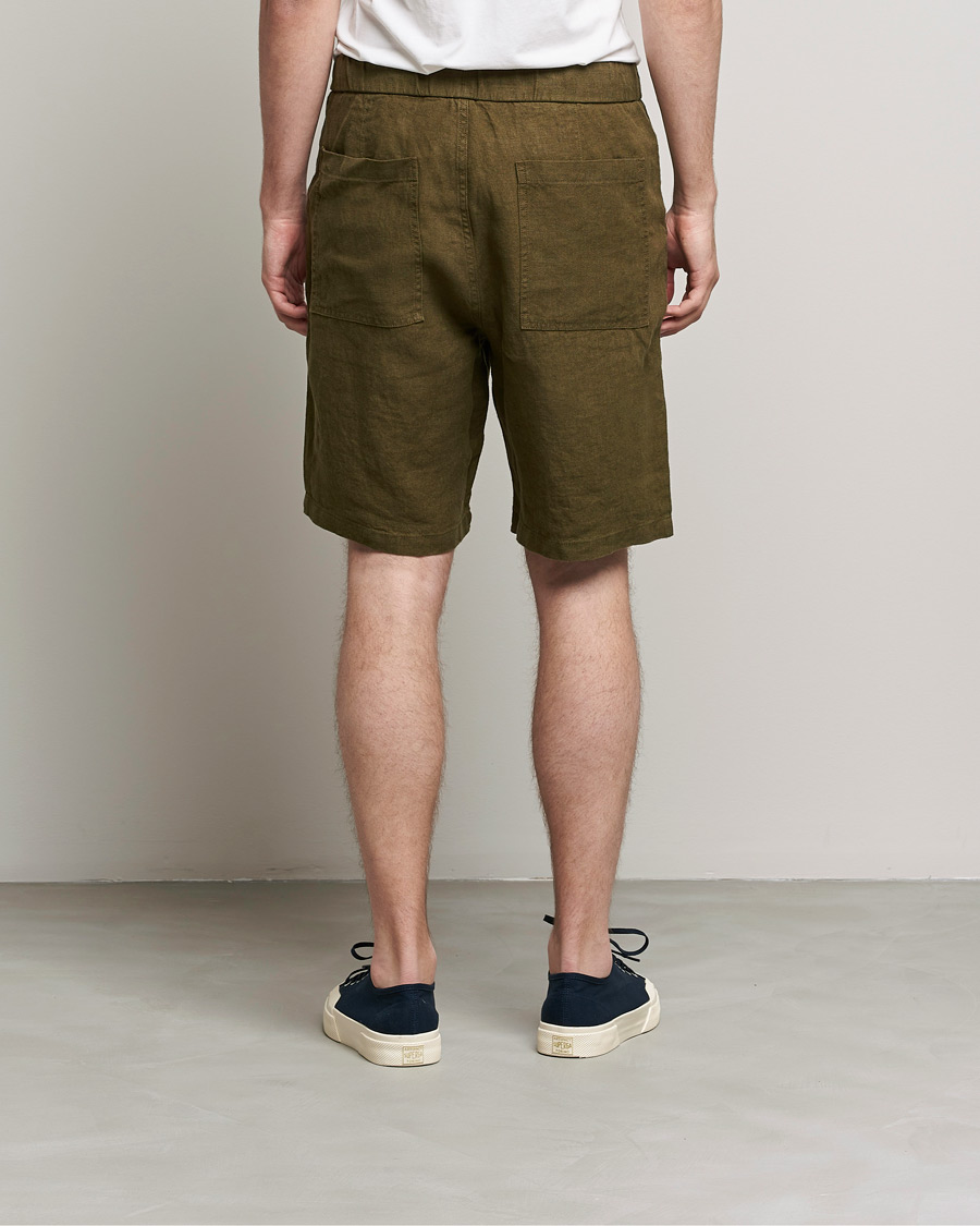 Herre | Shorts | NN07 | Keith Drawstring Linen Shorts Dark Olive