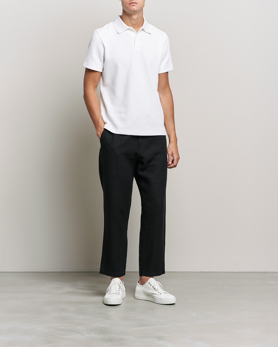 Herre | Bukser | NN07 | Keith Drawstring Linen Trousers Black