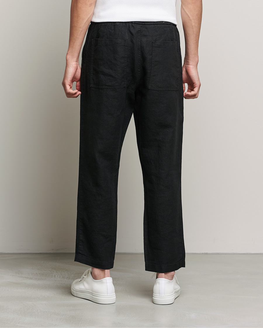 Herre | Bukser | NN07 | Keith Drawstring Linen Trousers Black