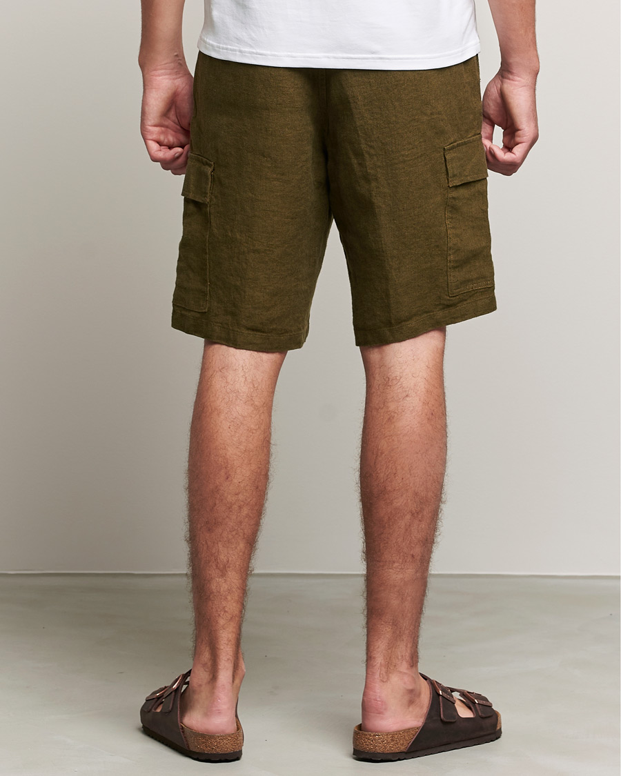 Herre | Shorts | NN07 | Arnie Cargo Linen Shorts Dark Olive