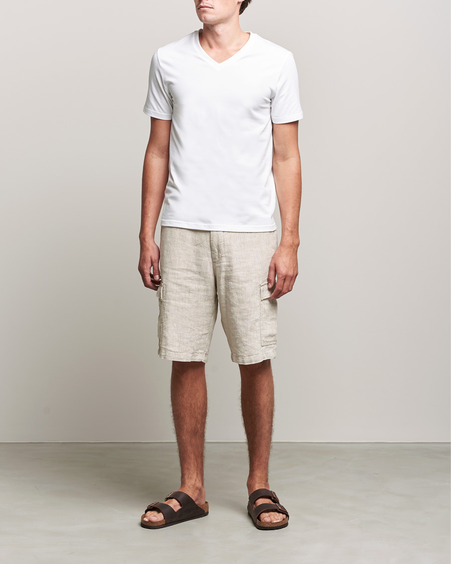 Herre | Shorts | NN07 | Arnie Cargo Linen Shorts Oat