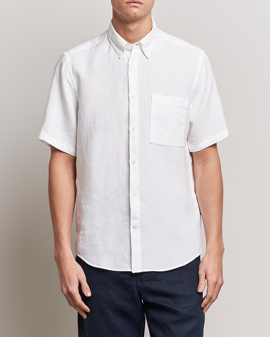 Herre | Skjorter | NN07 | Arne Linen Short Sleeve Shirt White