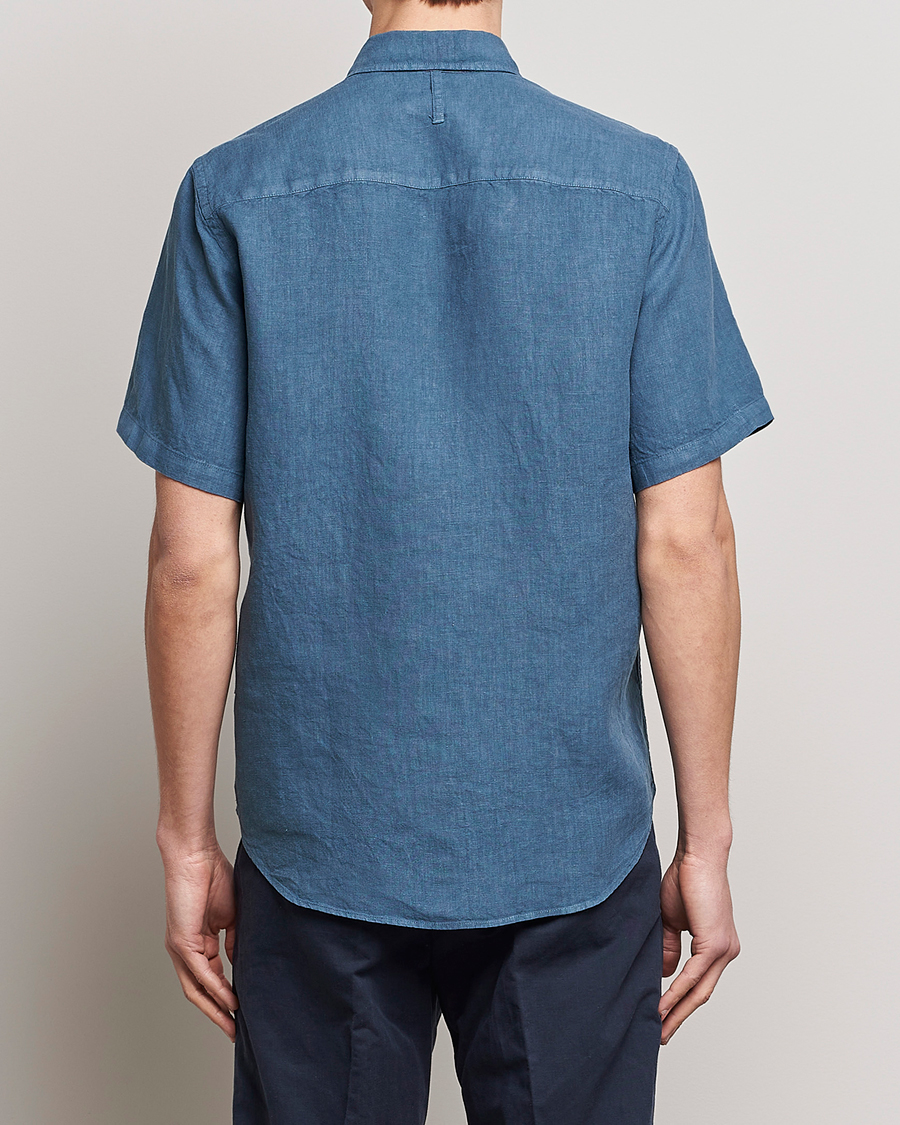Herre | Skjorter | NN07 | Arne Linen Short Sleeve Shirt Dust Blue