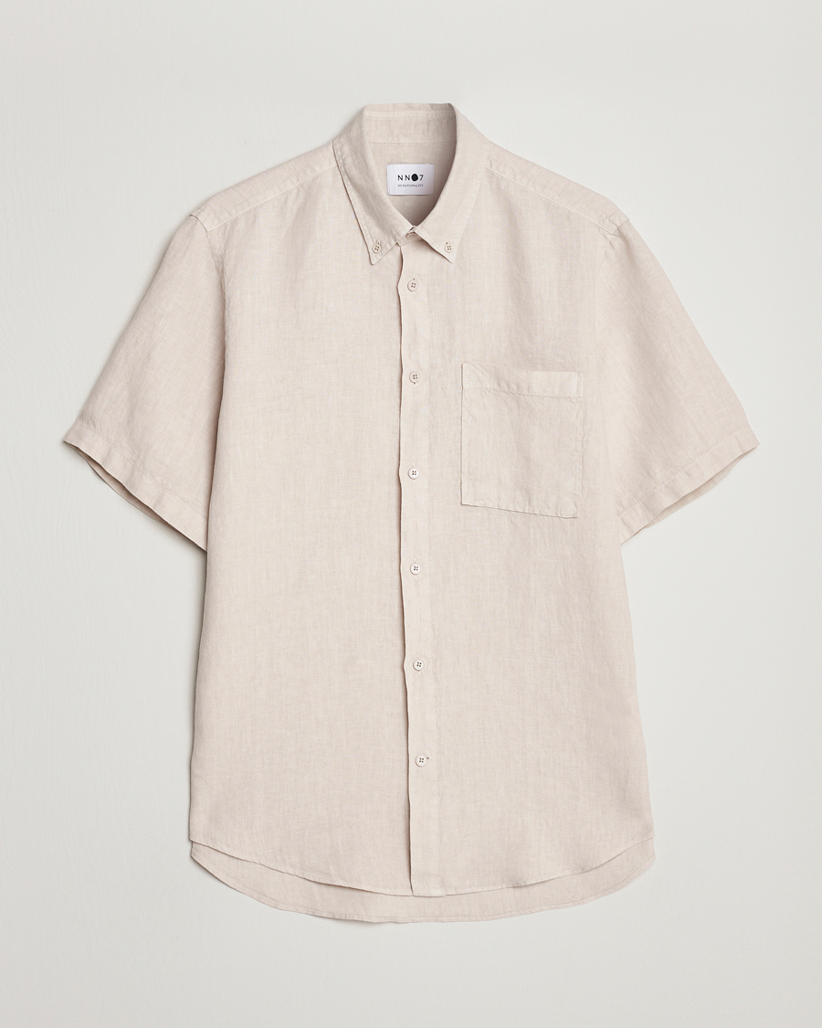 Herre | Skjorter | NN07 | Arne Linen Short Sleeve Shirt Oat