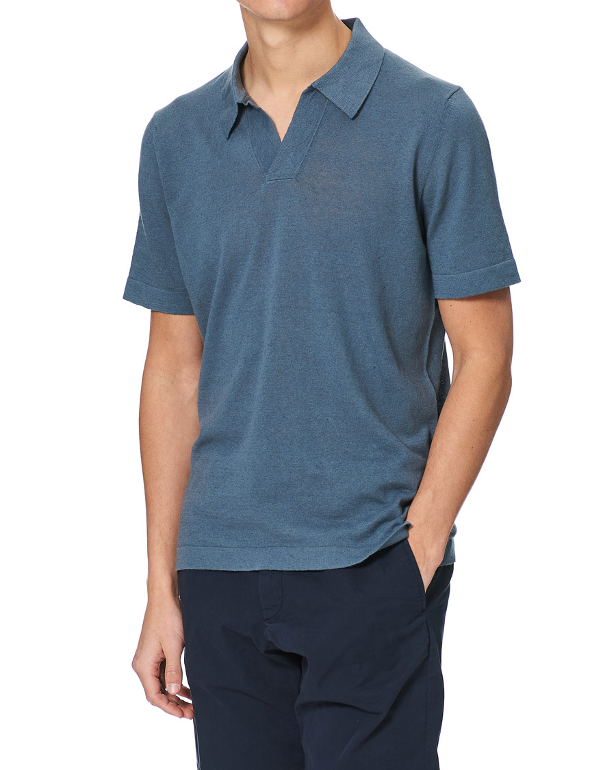 Herre | Polotrøjer | NN07 | Ryan Cotton/Linen Polo Dust Blue