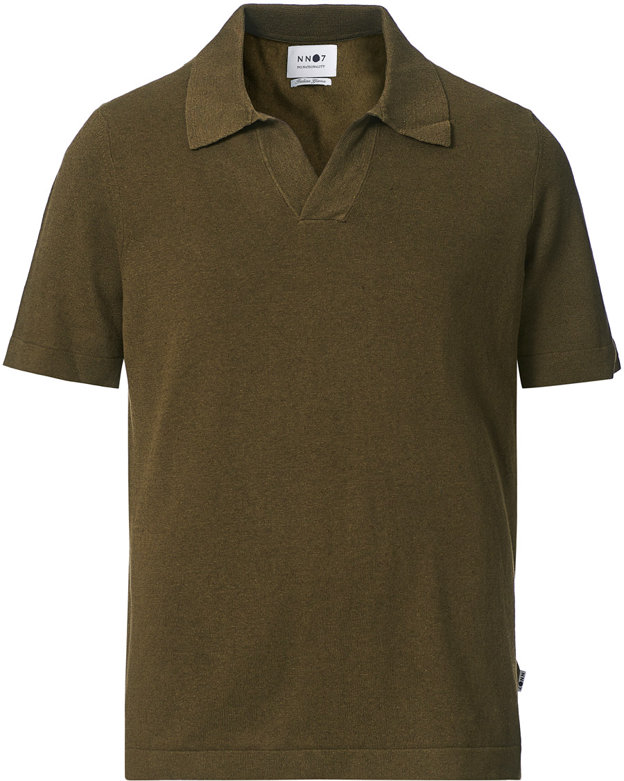 Herre | Polotrøjer | NN07 | Ryan Cotton/Linen Polo Dark Olive