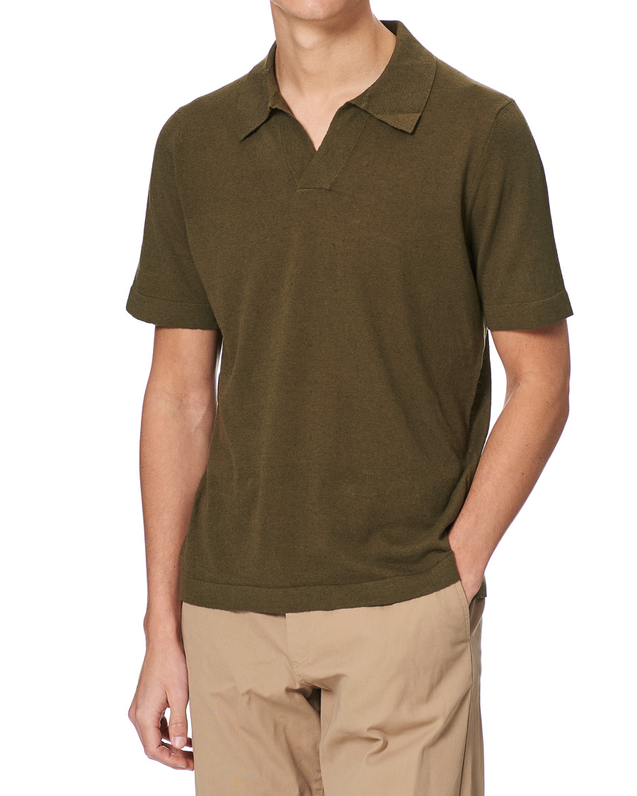 Herre | Polotrøjer | NN07 | Ryan Cotton/Linen Polo Dark Olive