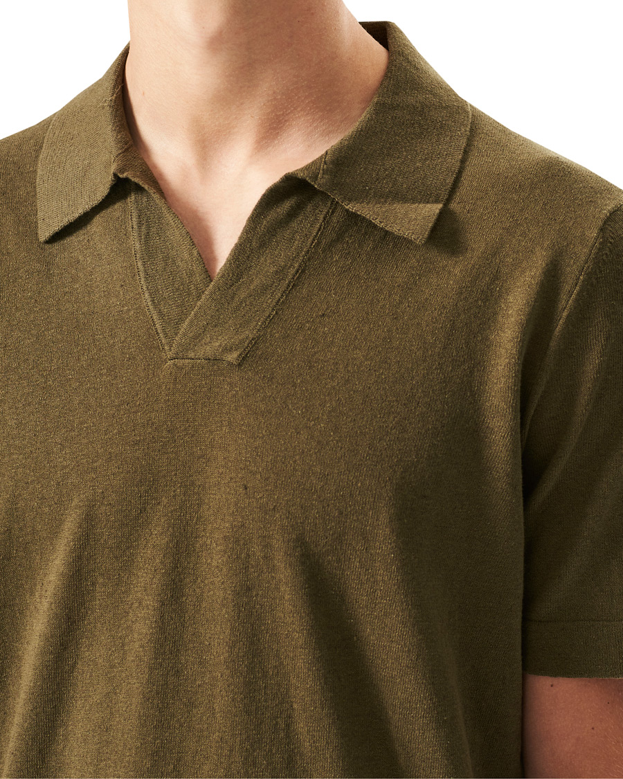 Herre | Polotrøjer | NN07 | Ryan Cotton/Linen Polo Dark Olive