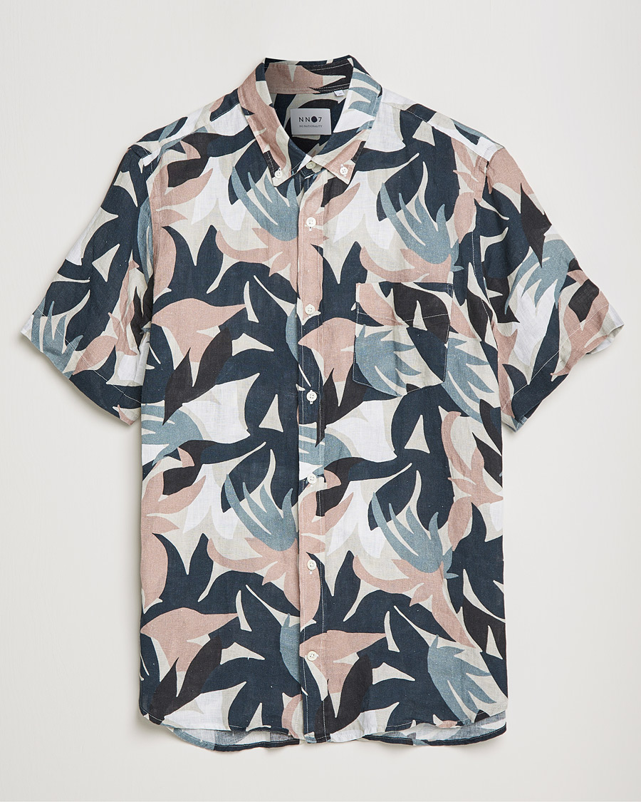 Herre | Skjorter | NN07 | Tyrion Printed Short Sleeve Shirt Nougat Print