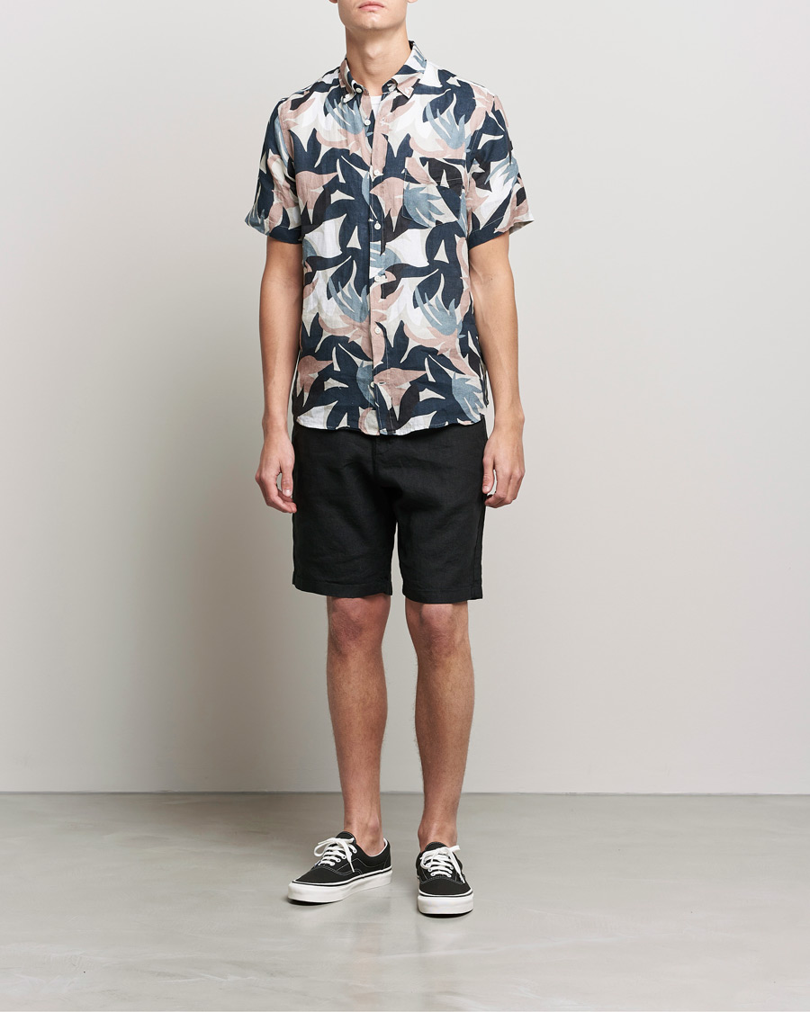 Herre | Skjorter | NN07 | Tyrion Printed Short Sleeve Shirt Nougat Print