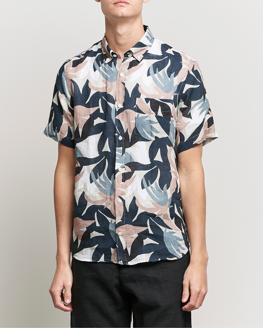 Herre | Skjorter | NN07 | Tyrion Printed Short Sleeve Shirt Nougat Print