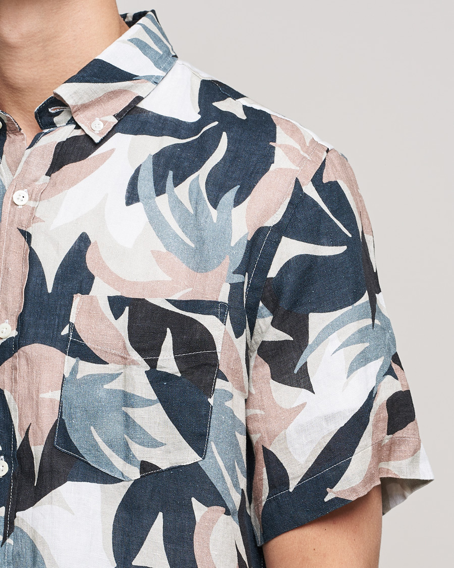 Herre | Skjorter | NN07 | Tyrion Printed Short Sleeve Shirt Nougat Print