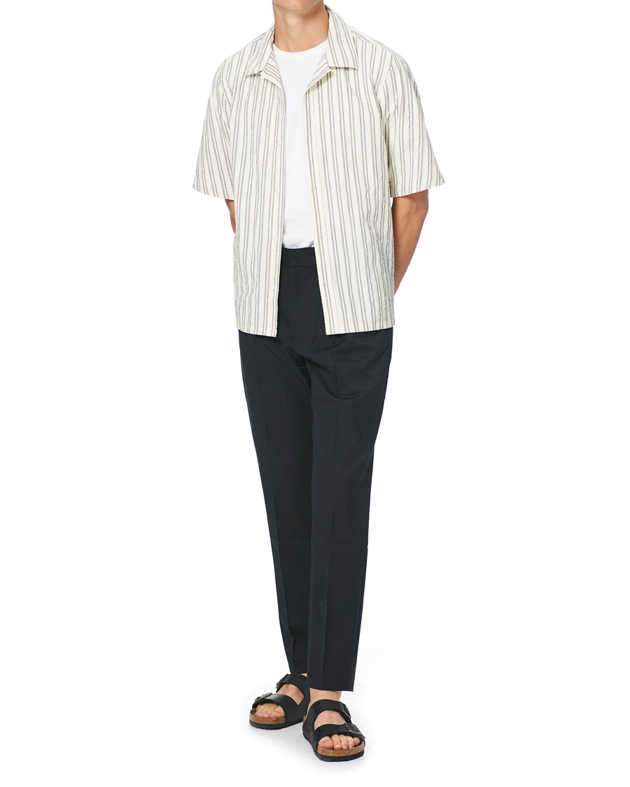 Herre | Skjorter | NN07 | Ole Short Sleeve Striped Shirt White/Black