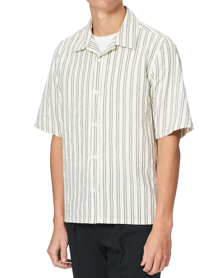 Herre | Skjorter | NN07 | Ole Short Sleeve Striped Shirt White/Black
