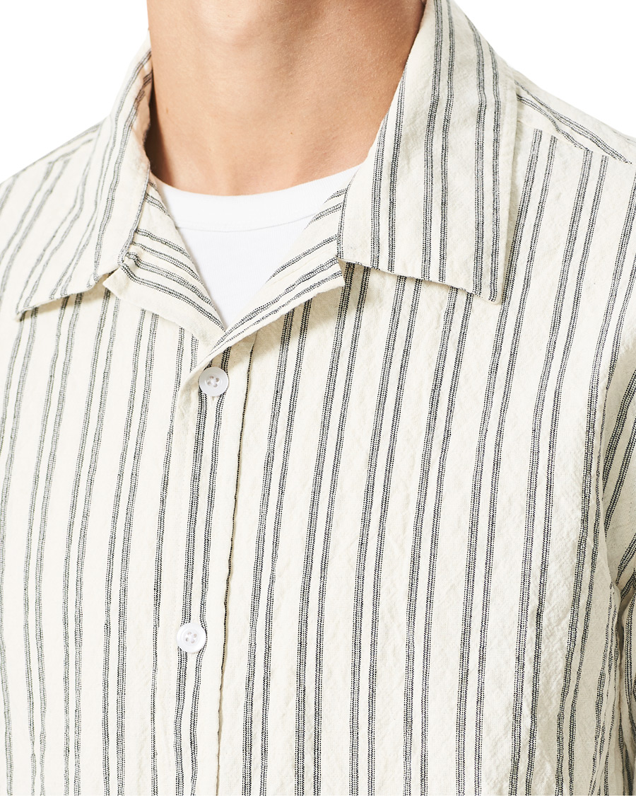 Herre | Skjorter | NN07 | Ole Short Sleeve Striped Shirt White/Black