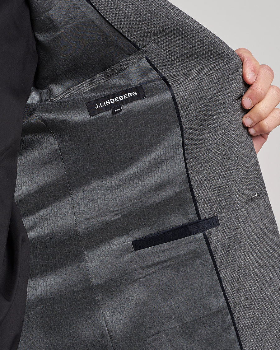 Herre | Blazere & jakker | J.Lindeberg | Hopper Active Hopsack Blazer Grey Melange