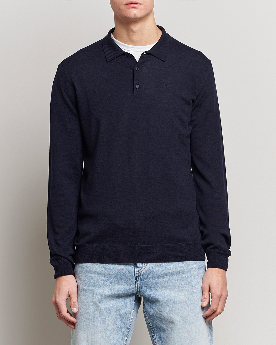 Herre | Trøjer | J.Lindeberg | Noel Light Merino Polo Shirt Navy