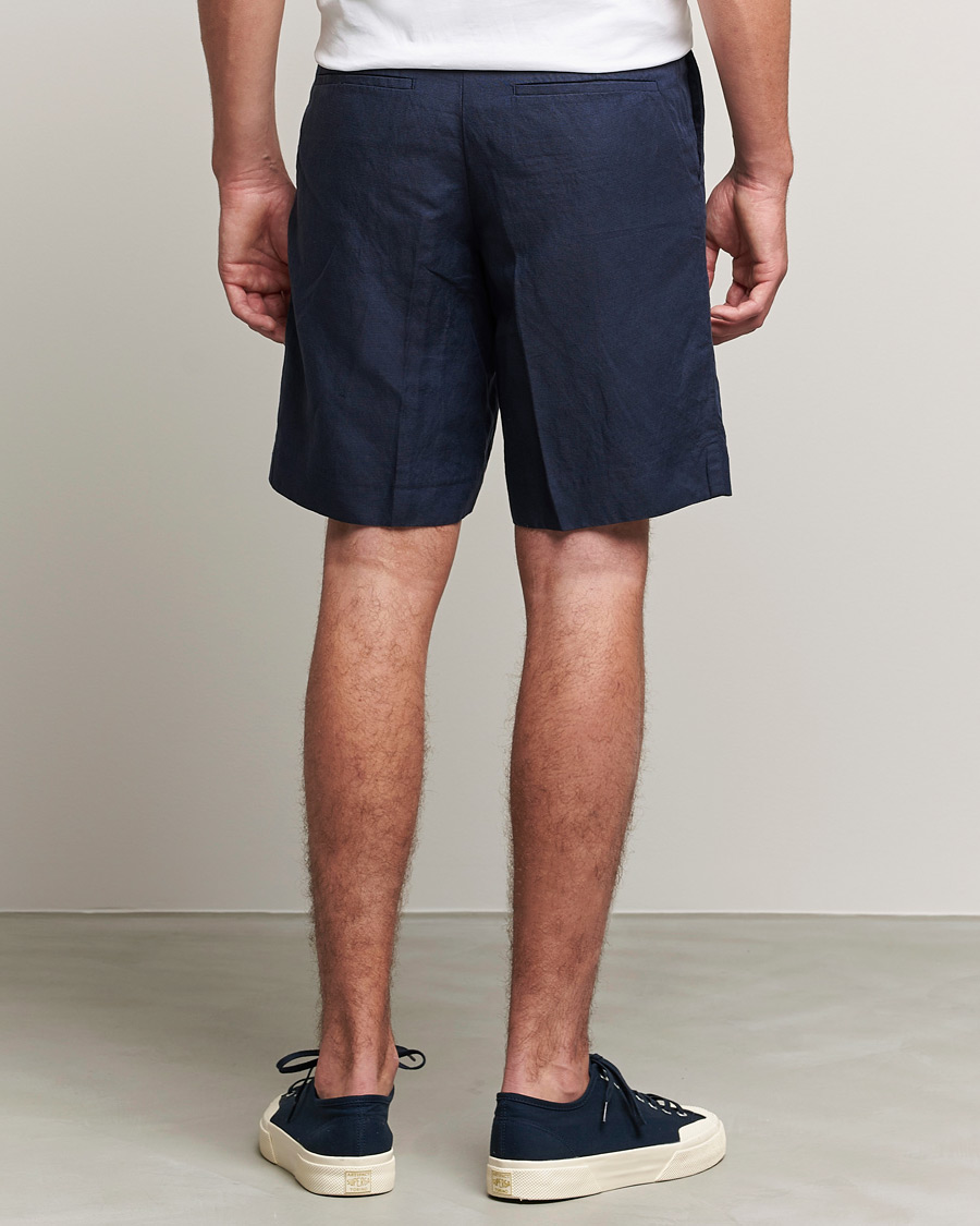 Herre | Shorts | J.Lindeberg | Sasha Drape Linen Drawstring Shorts Navy