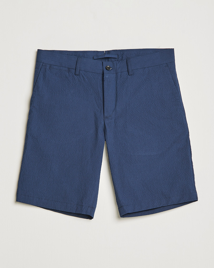 Herre | Shorts | J.Lindeberg | Nathan Seersucker Shorts Navy