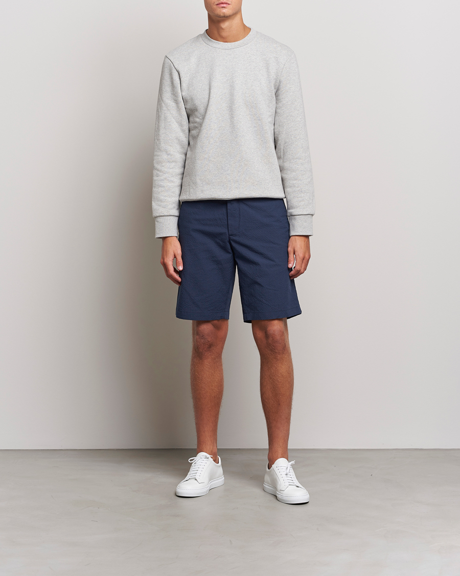 Herre | Chino shorts | J.Lindeberg | Nathan Seersucker Shorts Navy