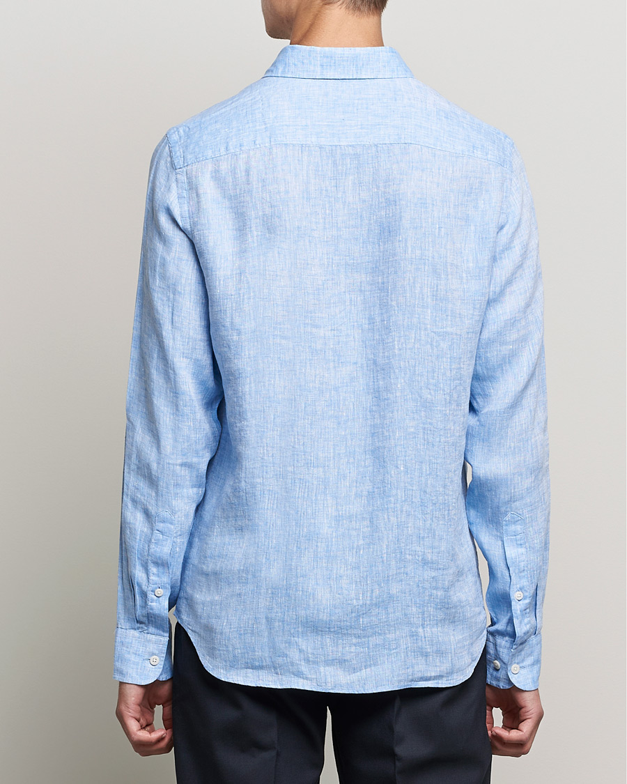 Herre | Skjorter | J.Lindeberg | Linen Melange Slim Shirt Ultramarine