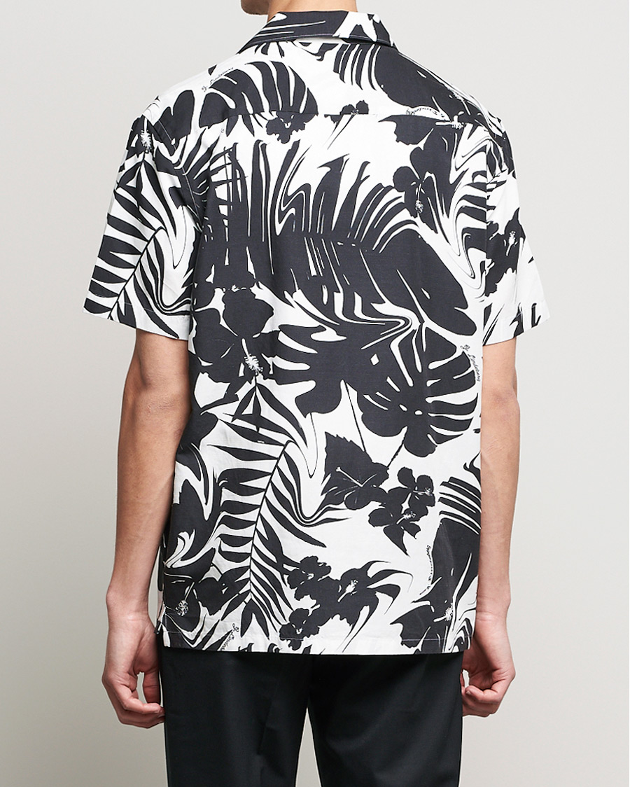 Herre | Skjorter | J.Lindeberg | Elio Hibiscus Print Short Sleeve Shirt White/Black
