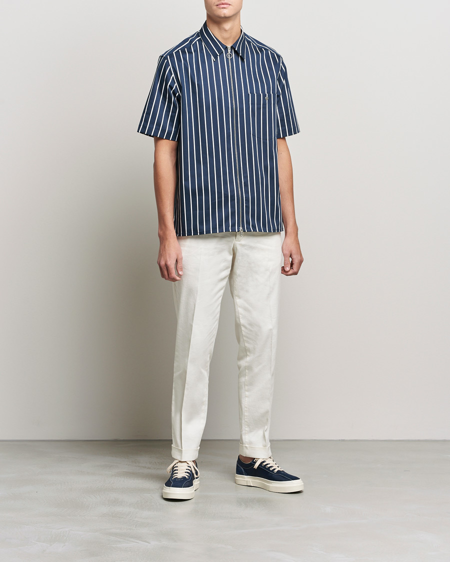 Herre | Kortærmede skjorter | J.Lindeberg | Chainy Short Sleeve Zip Shirt Navy