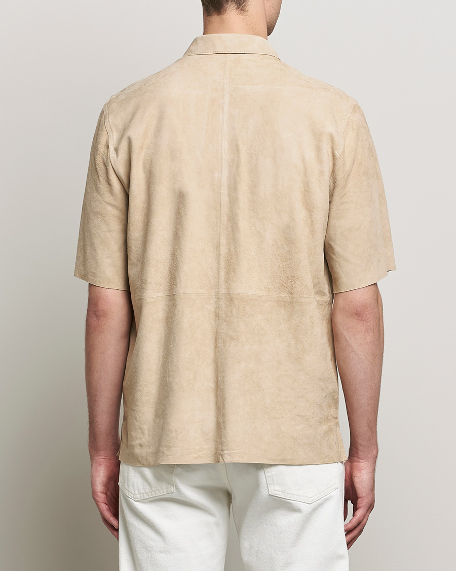 Herre | Skjorter | J.Lindeberg | Shorty Short Sleeve Suede Shirt Safari Beige