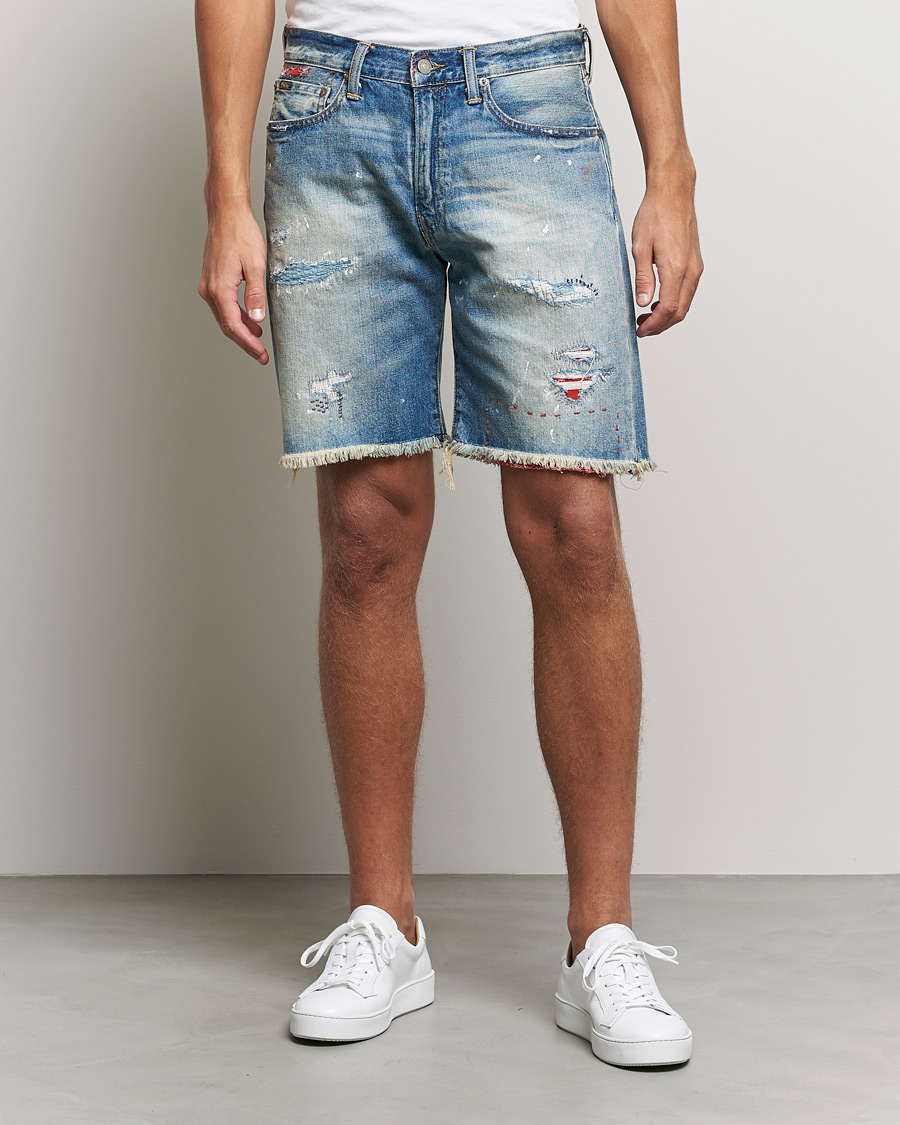 Herre | Shorts | Polo Ralph Lauren | Shredded Denim Shorts Blue