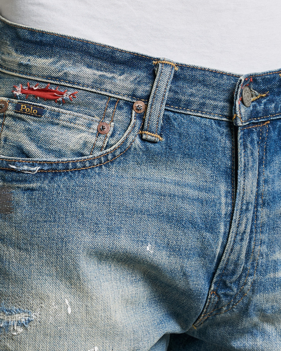 Herre | Shorts | Polo Ralph Lauren | Shredded Denim Shorts Blue